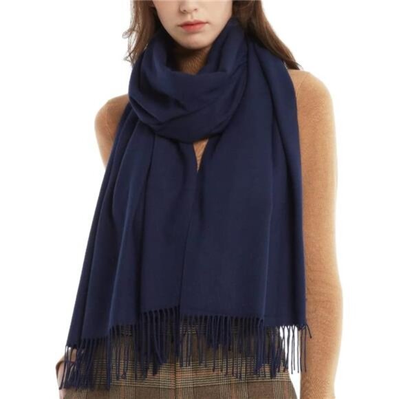 Pashmina Shawl Wraps for Women Blue - Picture 5 of 6